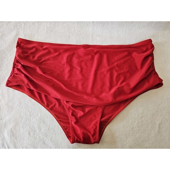 Rosegal Other - Rosegal Swim Briefs Women's Red High Waisted Bathing Suit Bottom Plus Size 5X